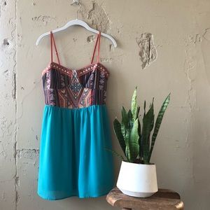 aztec patterned dress